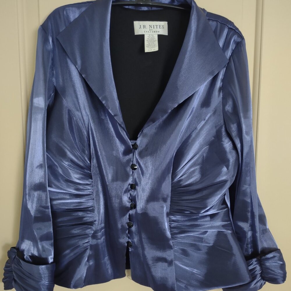 J R Nites by Caliendo Purple Dressy Blouse Size 14